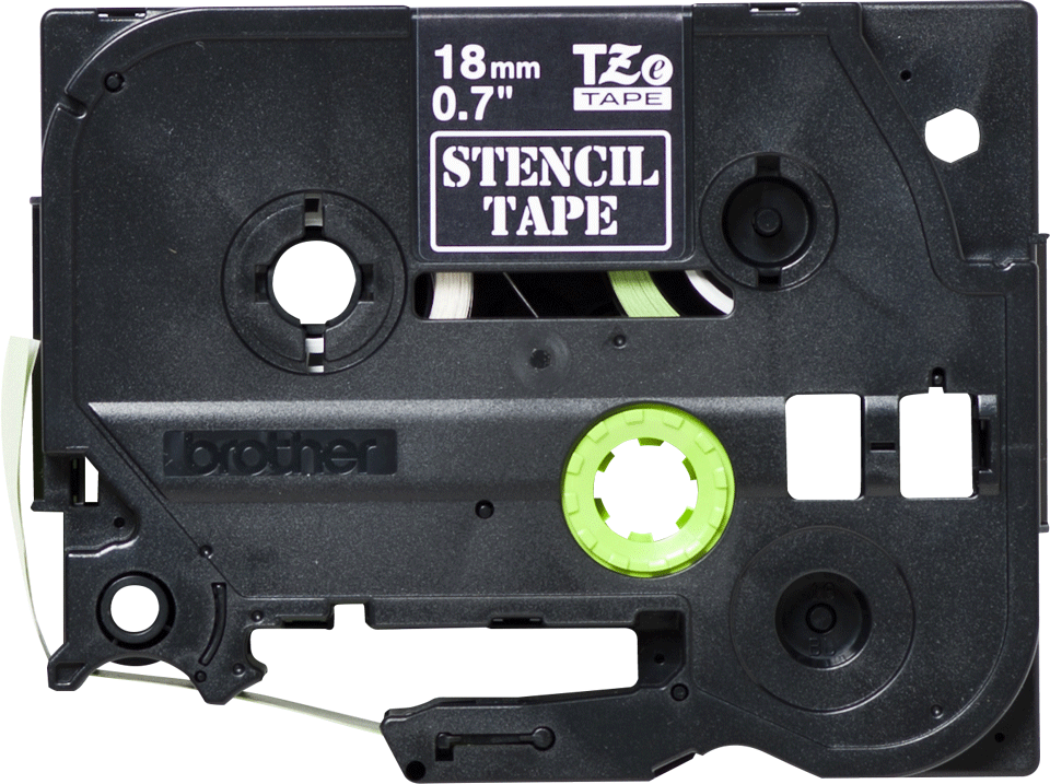 Eredeti Brother STe-141 stencil szalag – Fehér alapon fekete, 18mm széles 2